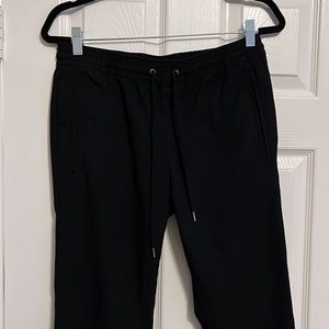 Black pants with adjustable waist